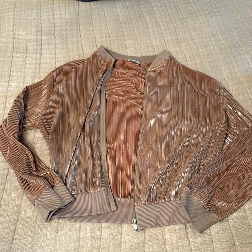 Zara Gold Bomber Jacket